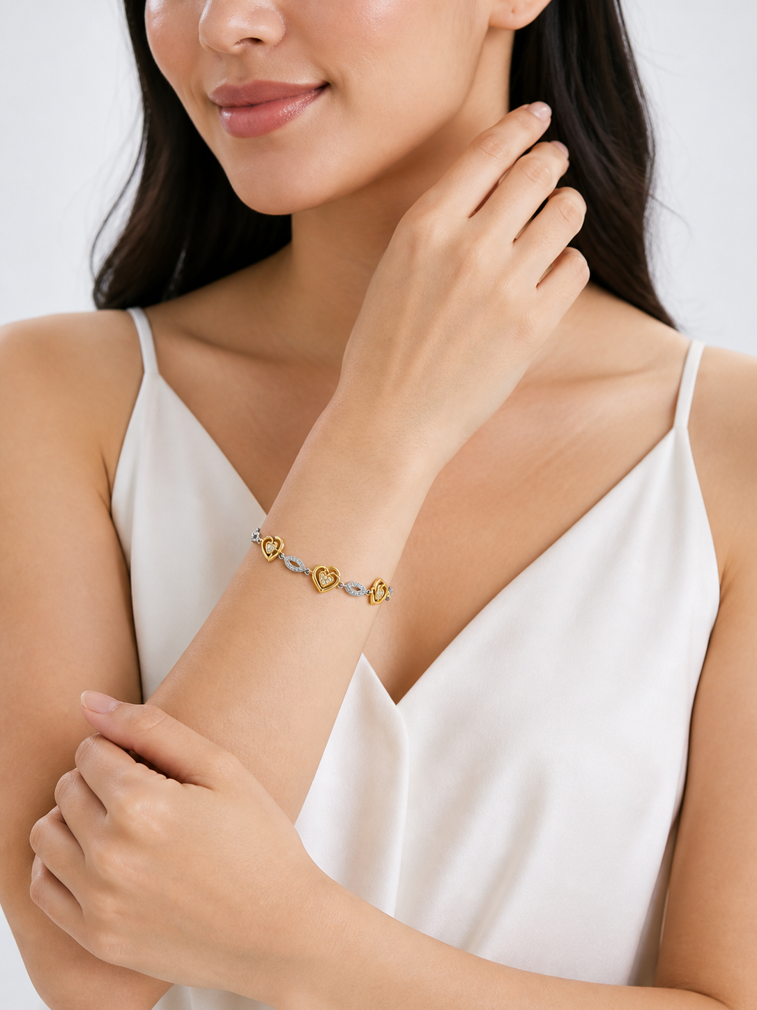 925 sterling silver heart bracelet