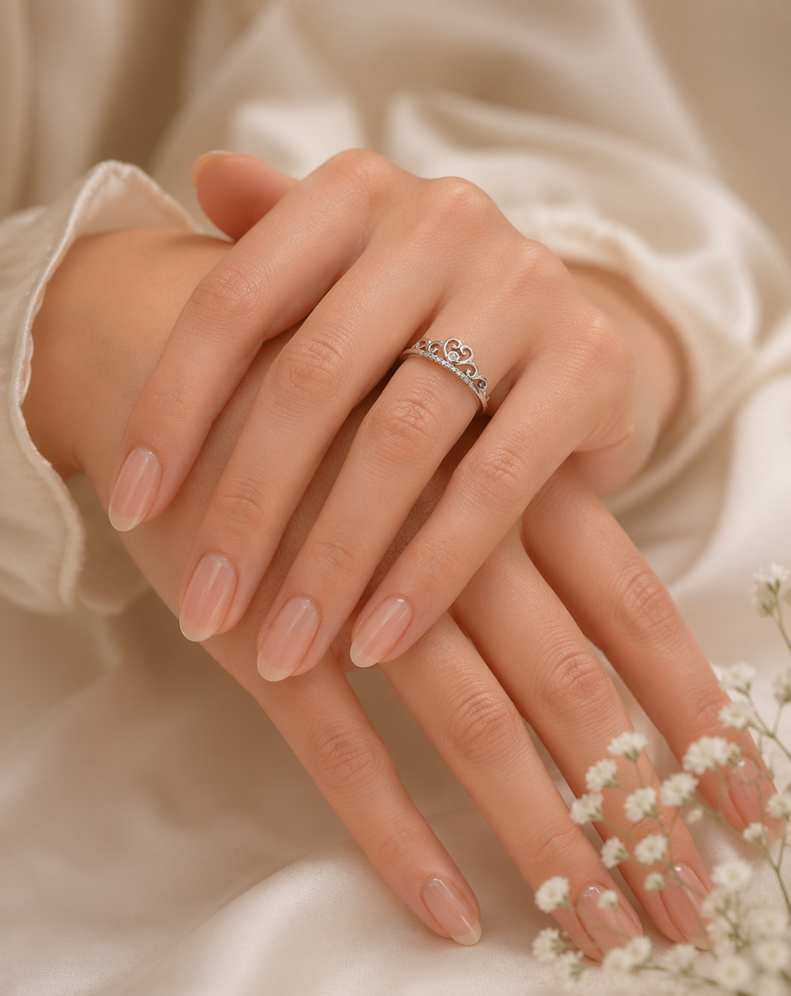 925 sterling silver crown style ring