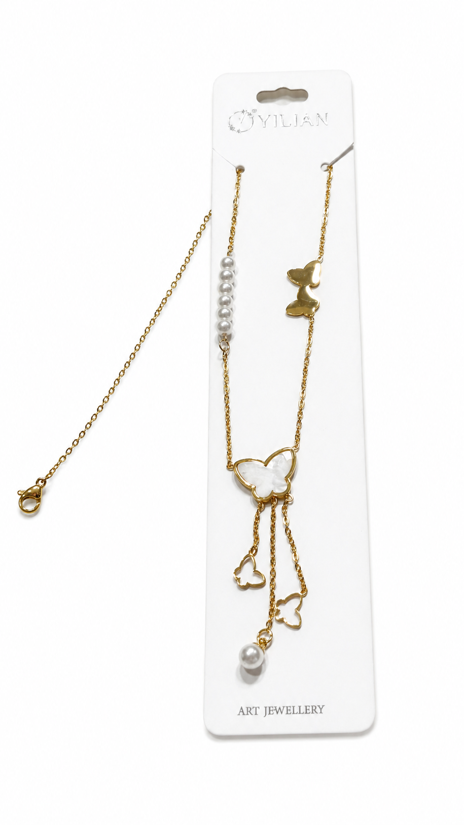Anti tarnished butterfly pendant necklace-chain