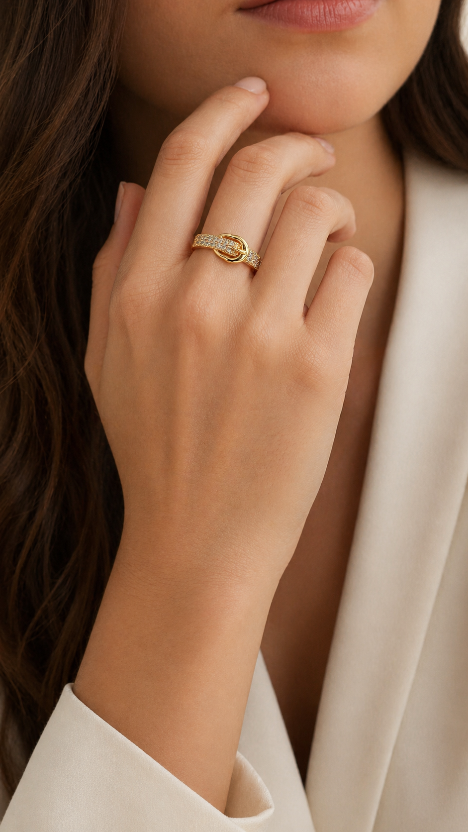 Anti tarnished korean style belt style ring