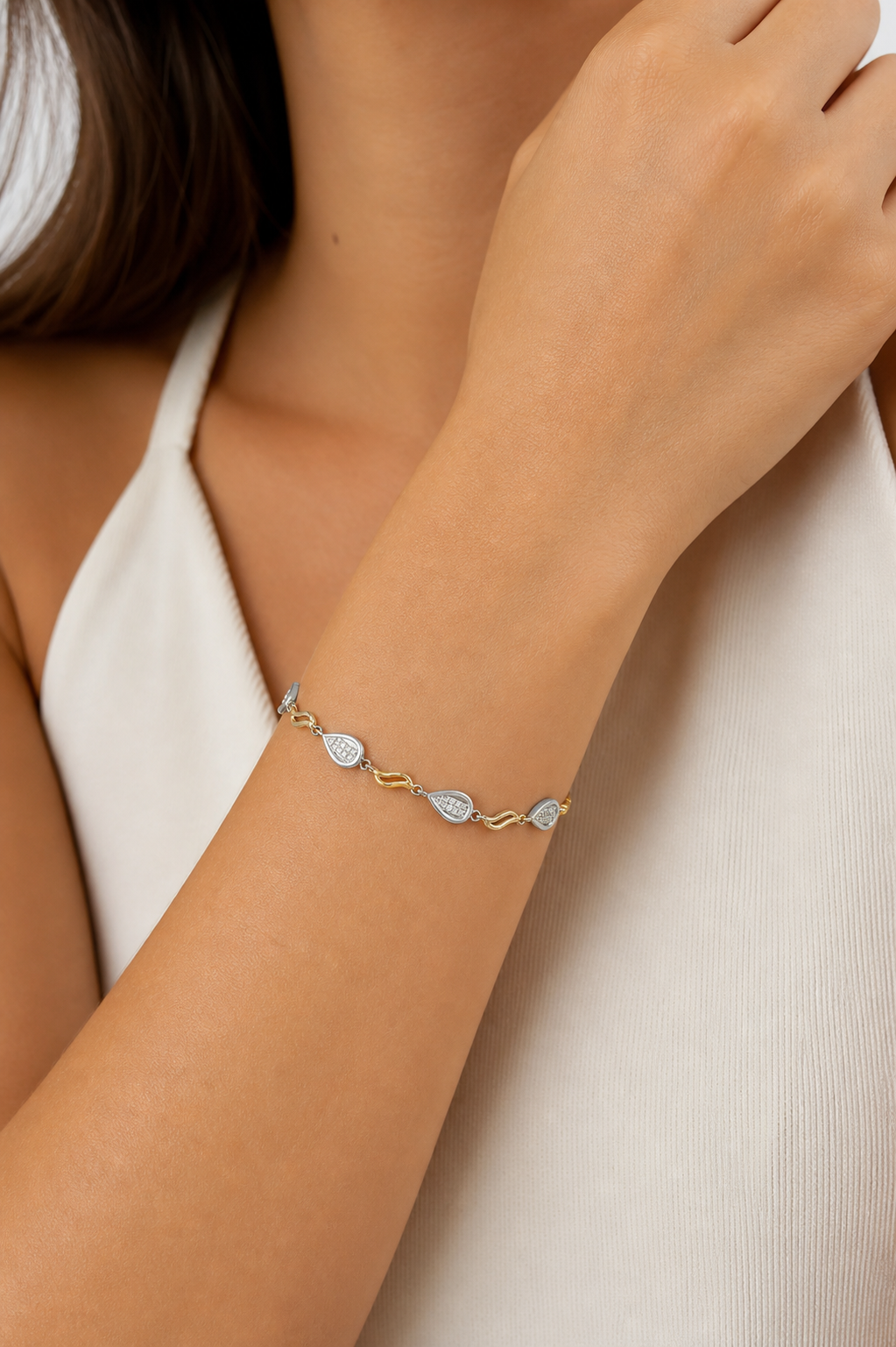 925 sterling silver dew drop bracelet