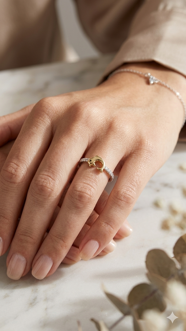 925 sterling silver dolphin ring