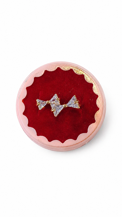 Anti tarnished korean style bow ring
