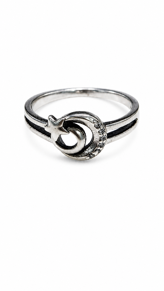 925 sterling silver half moon ring