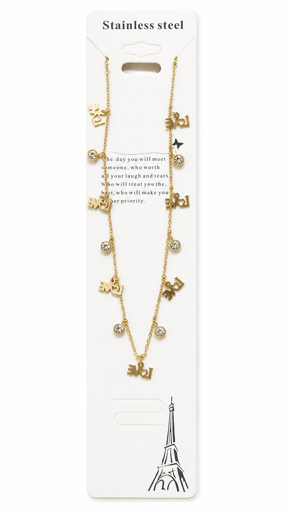 Anti tarnished love charms necklace-chain