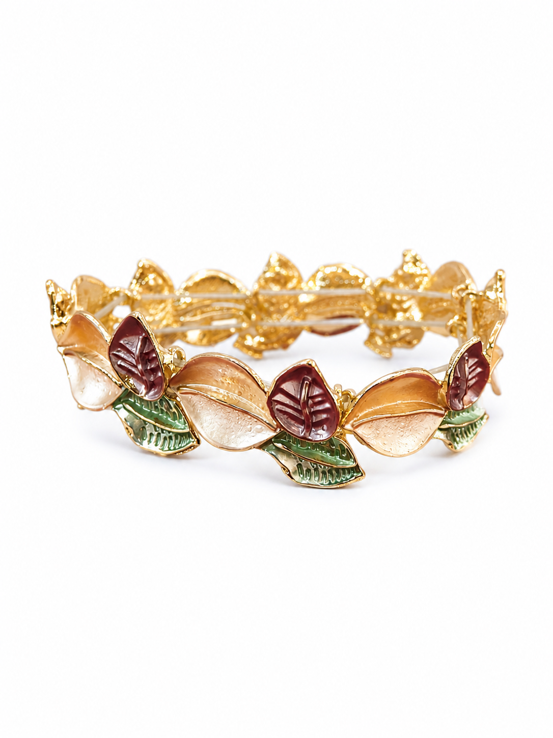 Anti tarnish link style stretch bracelet for women