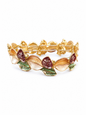 Anti tarnish link style stretch bracelet for women