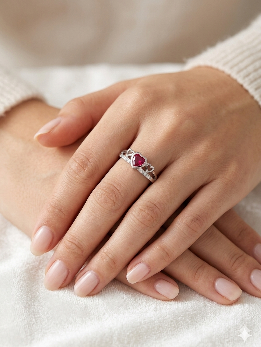 925 sterling silver heart ring