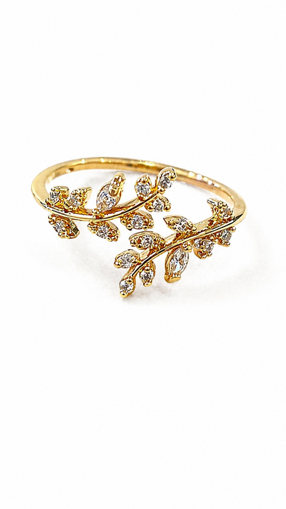 Anti tarnished korean style leaf ring