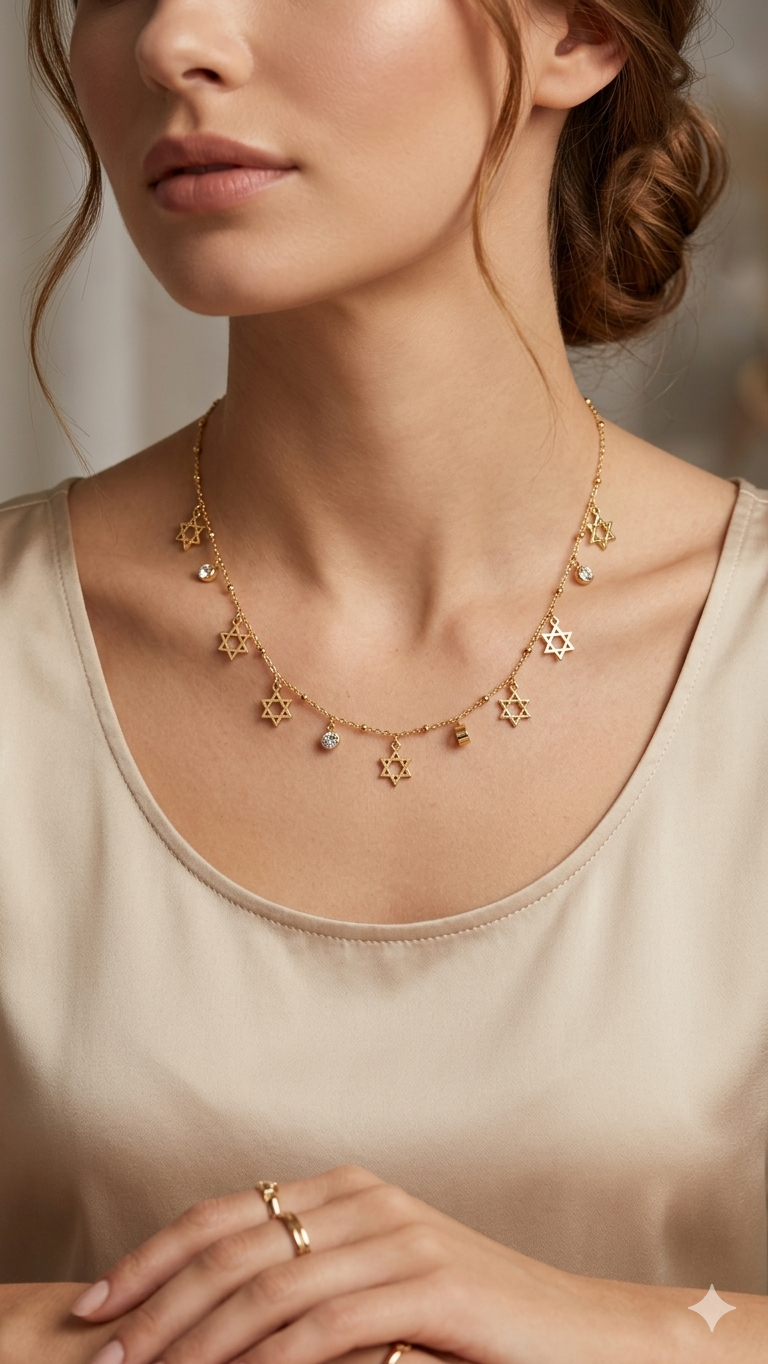 Anti tarnished star charms necklace-chain