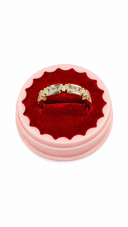 Anti tarnished korean style AD ring