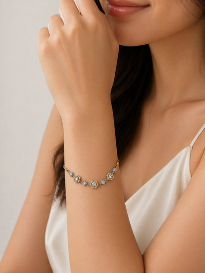 925 sterling silver flower bracelet