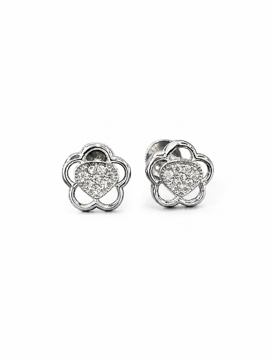 925 sterling silver flower stud earrings