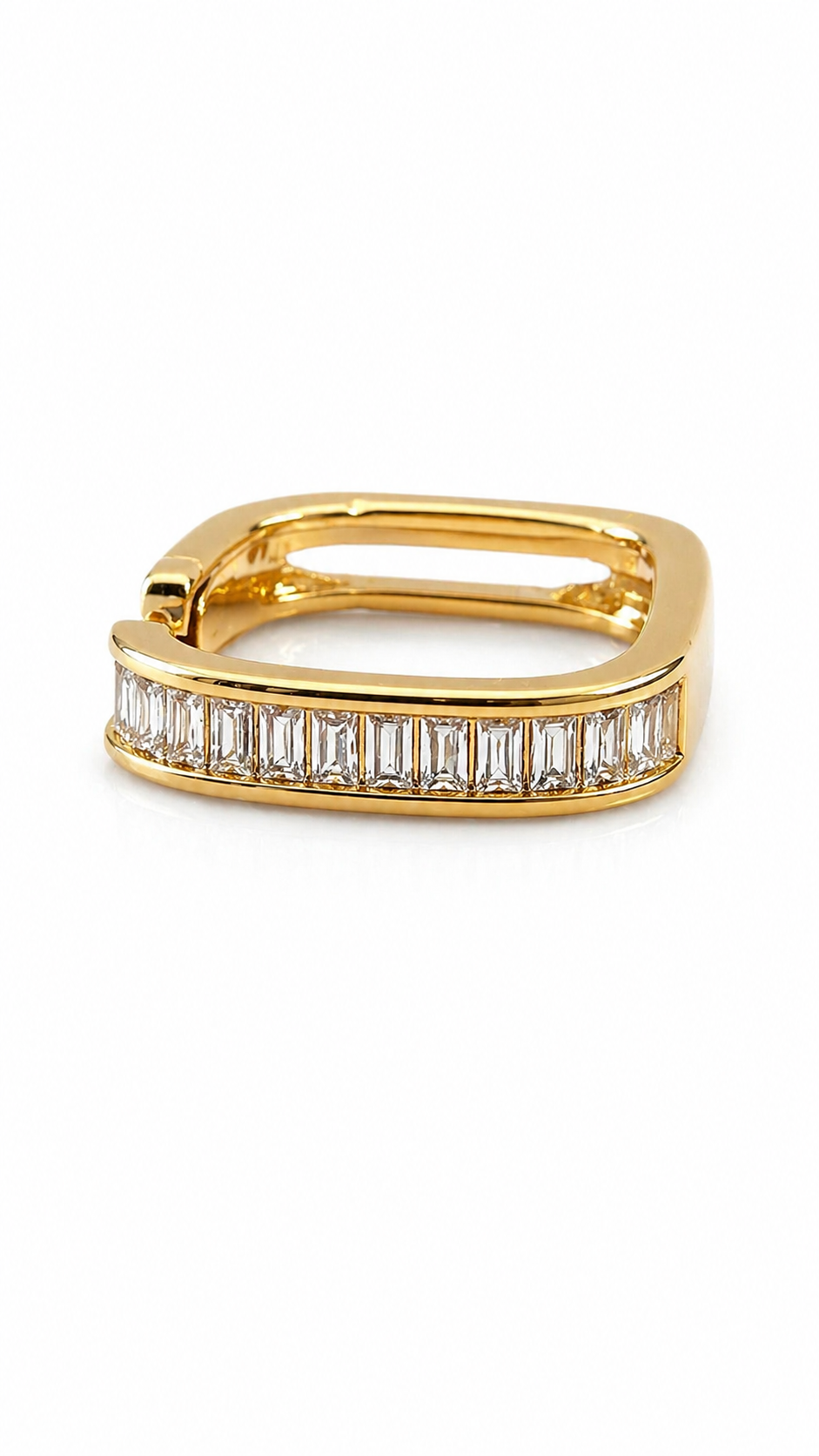 Anti tarnished korean style square ring