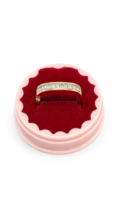 Anti tarnished korean style square ring