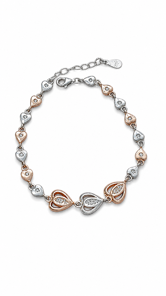 925 sterling silver heart bracelet