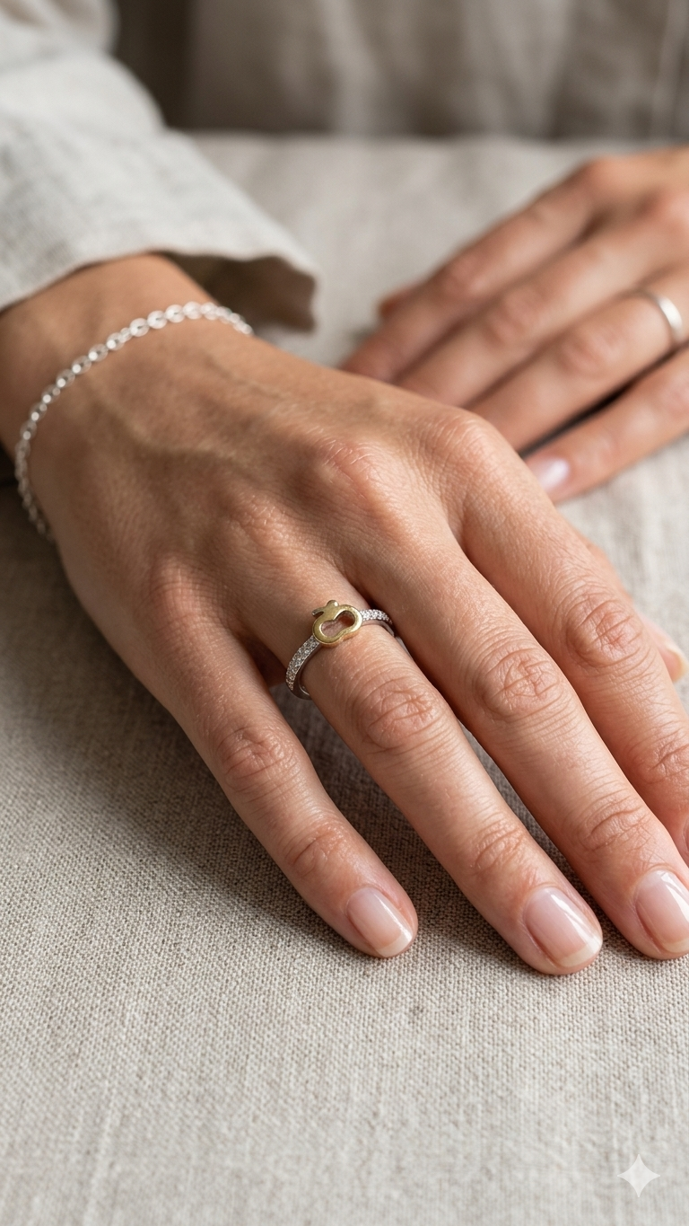 925 sterling silver apple ring