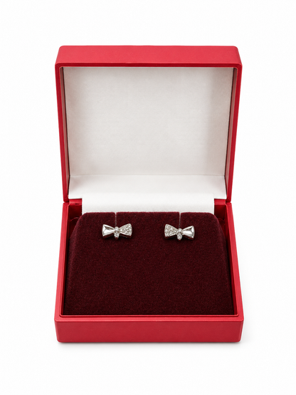 925 sterling silver bow stud earrings