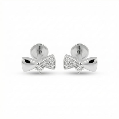 925 sterling silver bow stud earrings