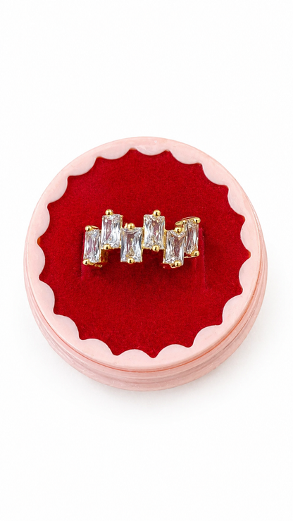 Anti tarnished korean style AD ring