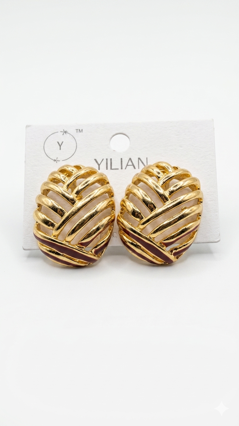Anti tarnished statement stud earrings