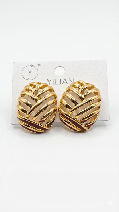 Anti tarnished statement stud earrings