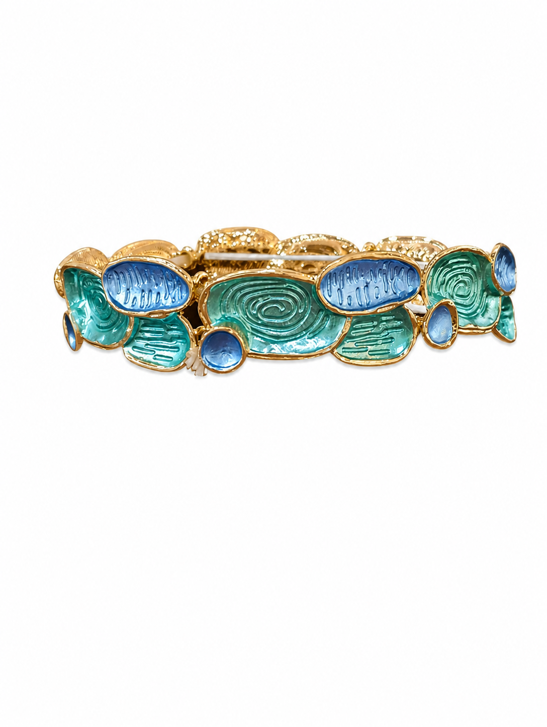 Anti tarnish link style stretch bracelet for women