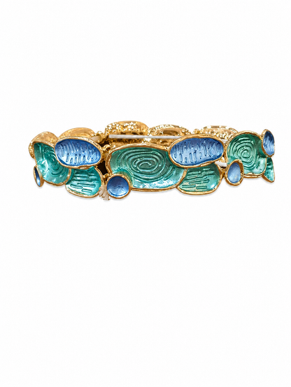 Anti tarnish link style stretch bracelet for women