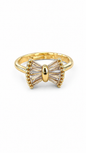 Anti tarnished korean style bow ring
