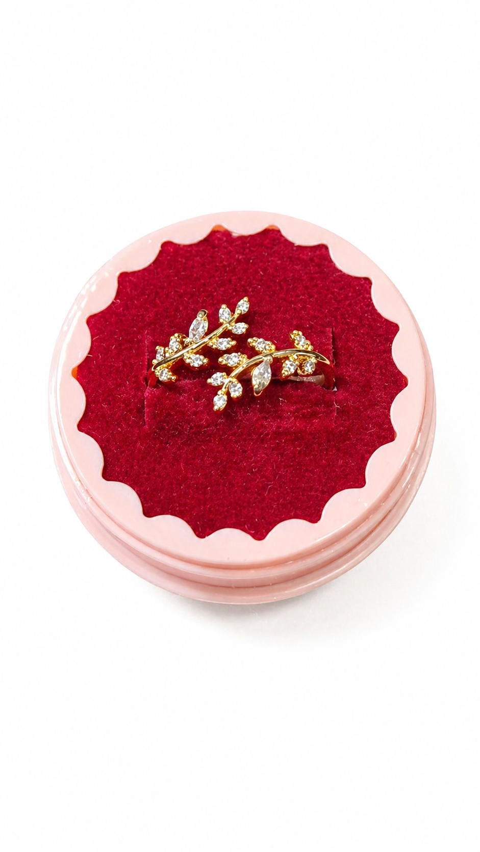 Anti tarnished korean style leaf ring