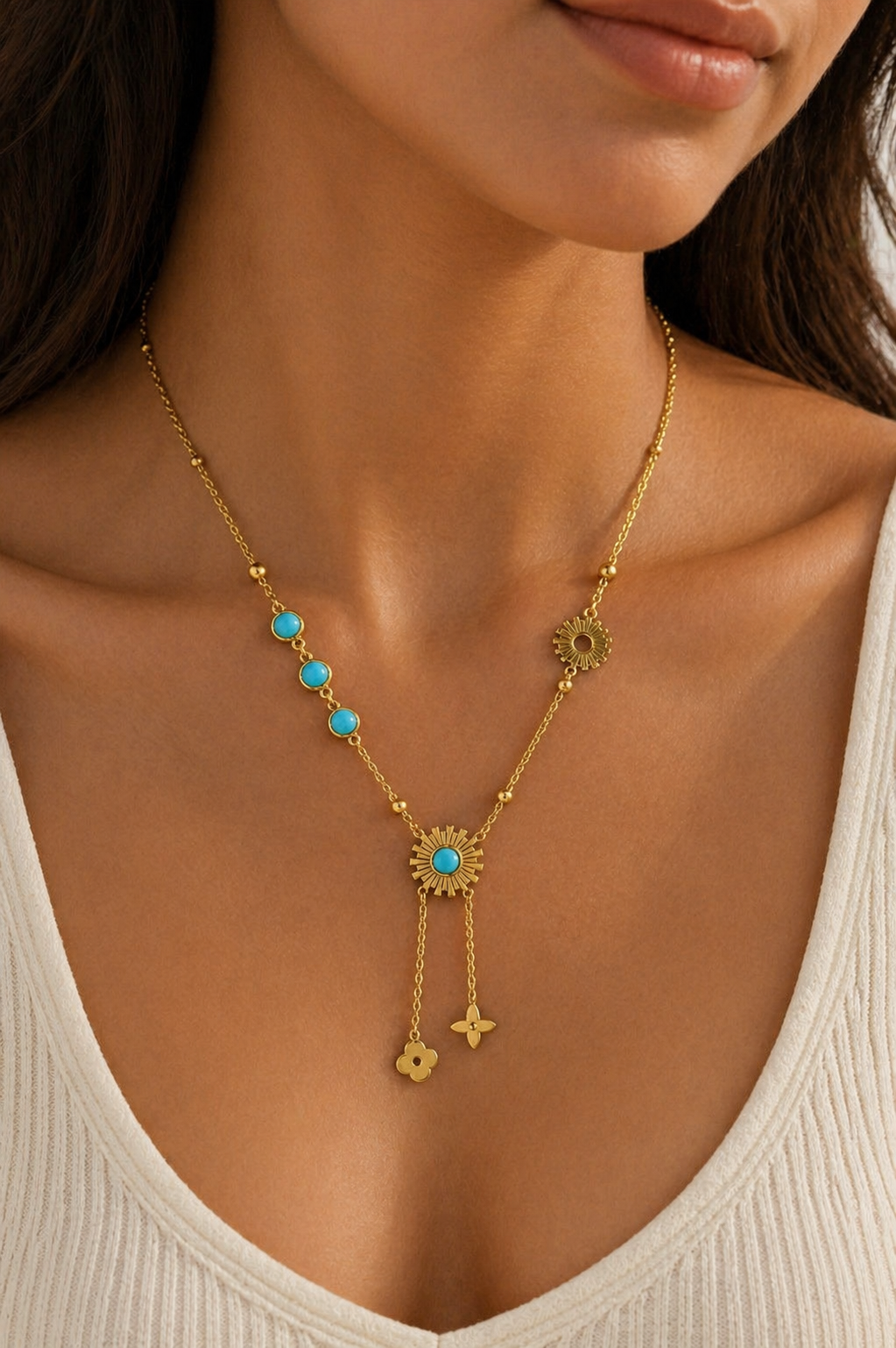 Anti tarnished pendant necklace-chain