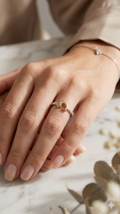 925 sterling silver dolphin ring