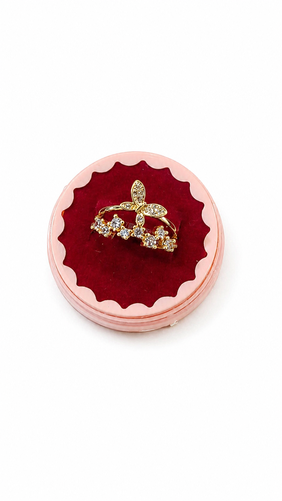 Anti tarnished korean style butterfly ring