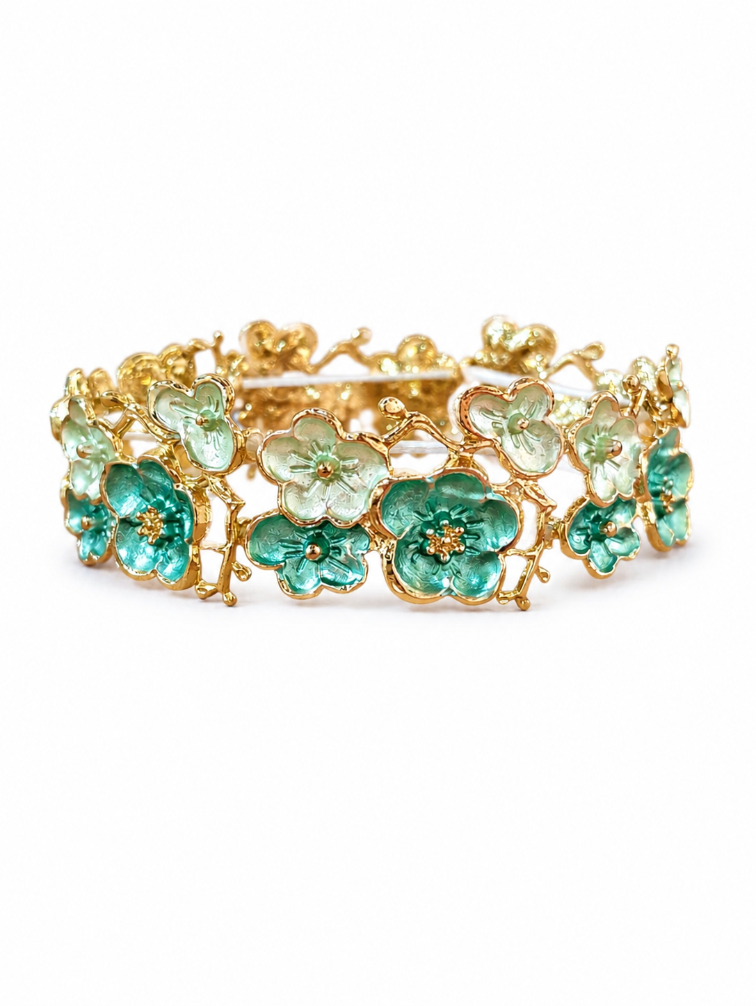 Anti tarnish link style stretch bracelet for women