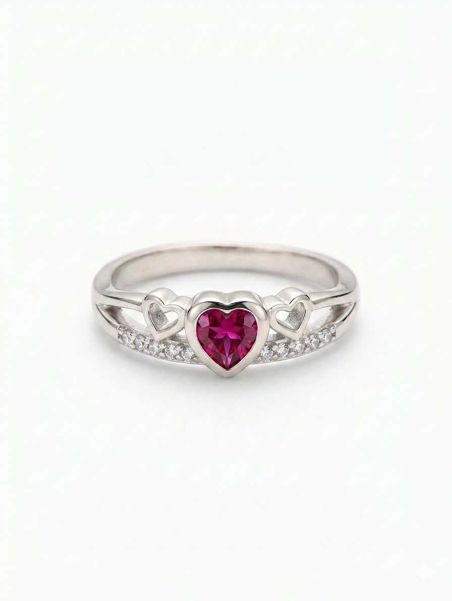 925 sterling silver heart ring