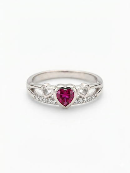 925 sterling silver heart ring