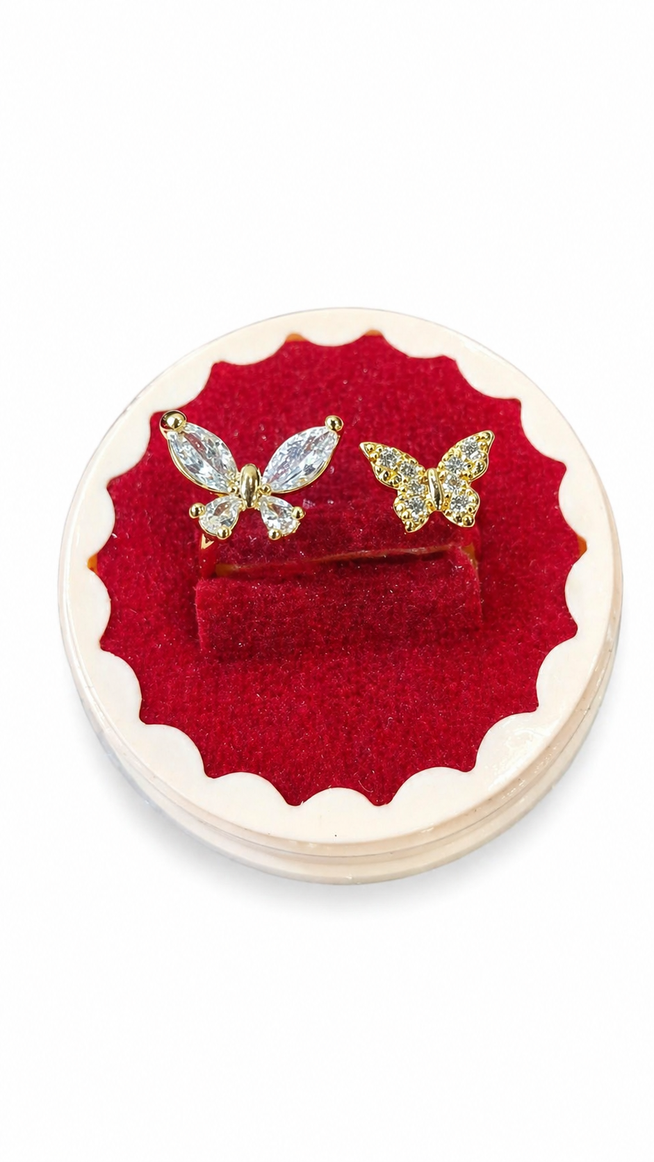 Anti tarnished korean style butterfly ring