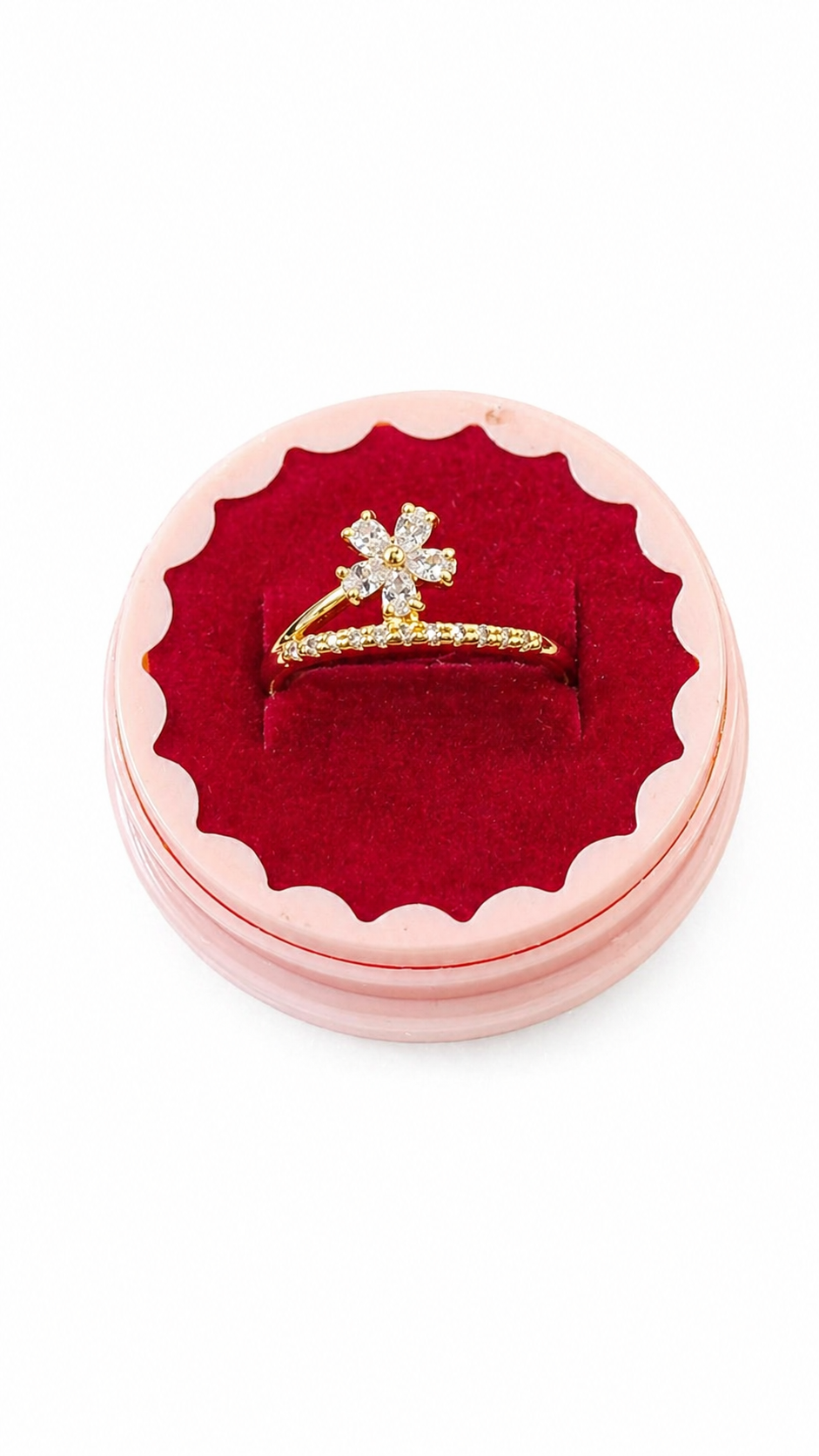 Anti tarnished korean style flower ring