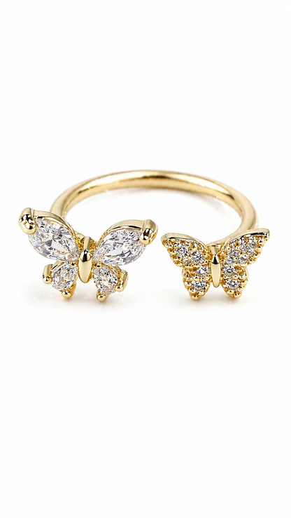 Anti tarnished korean style butterfly ring