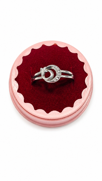 925 sterling silver moon ring