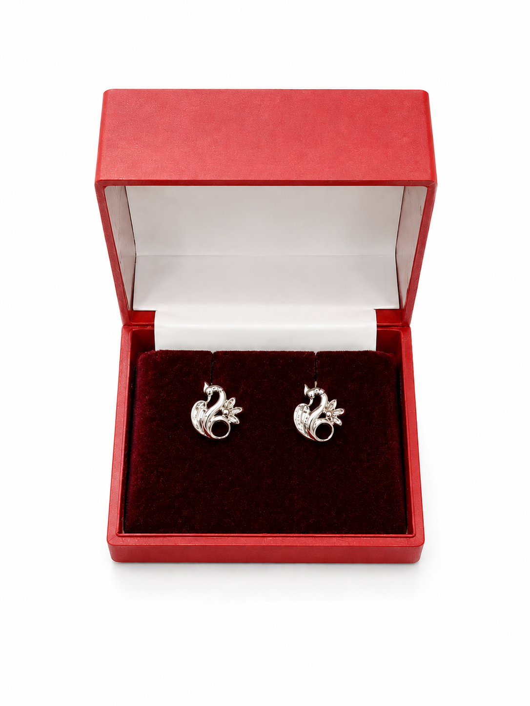 925 sterling silver peacock stud earrings