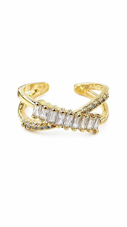 Anti tarnished korean style criss cross ring