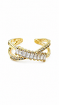 Anti tarnished korean style criss cross ring