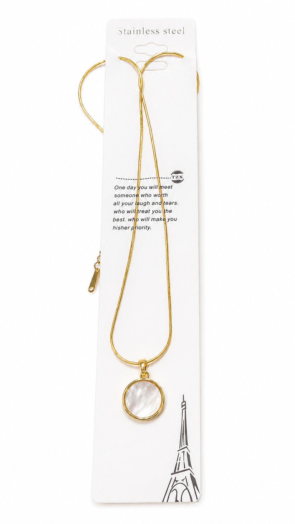 Anti tarnished pendant necklace-chain