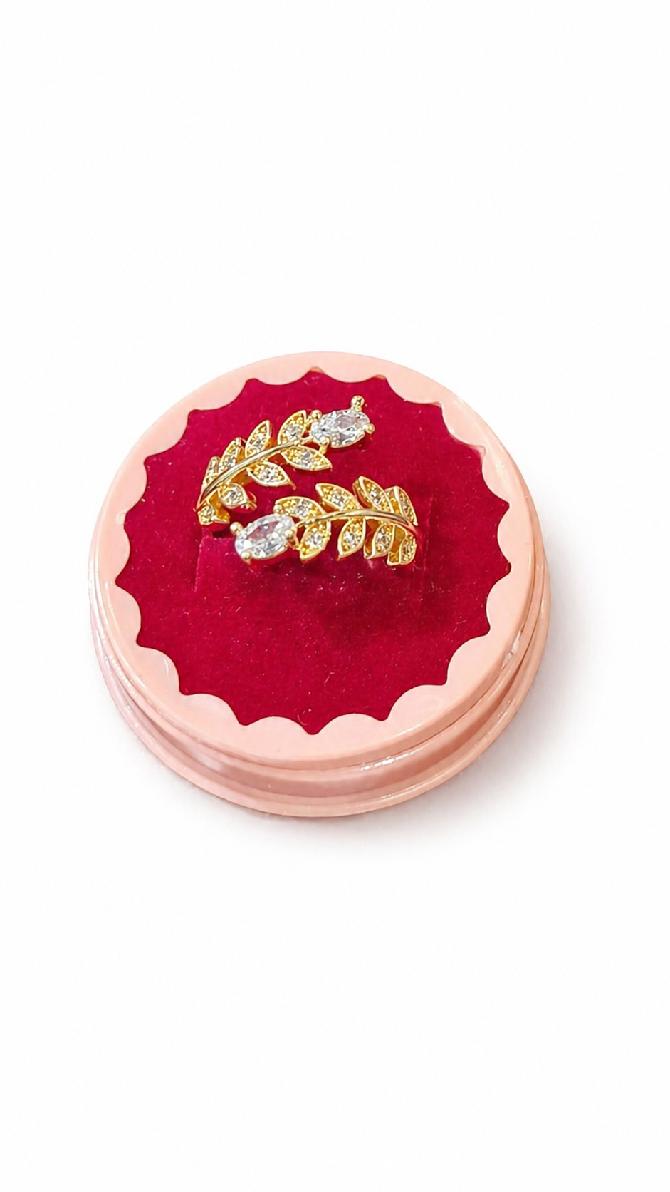 Anti tarnished korean style leaf ring