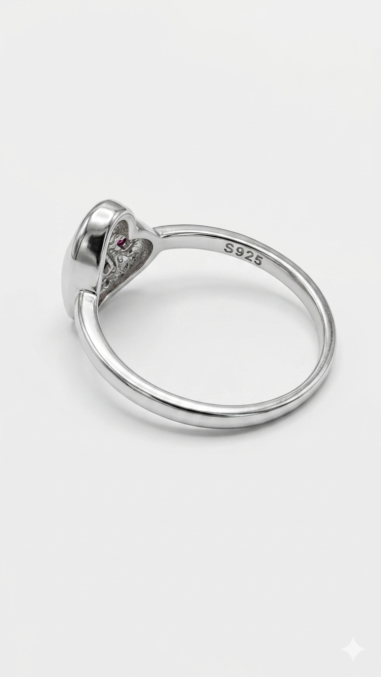 925 sterling silver heart ring