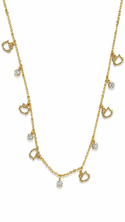 Anti tarnished cat charms necklace-chain