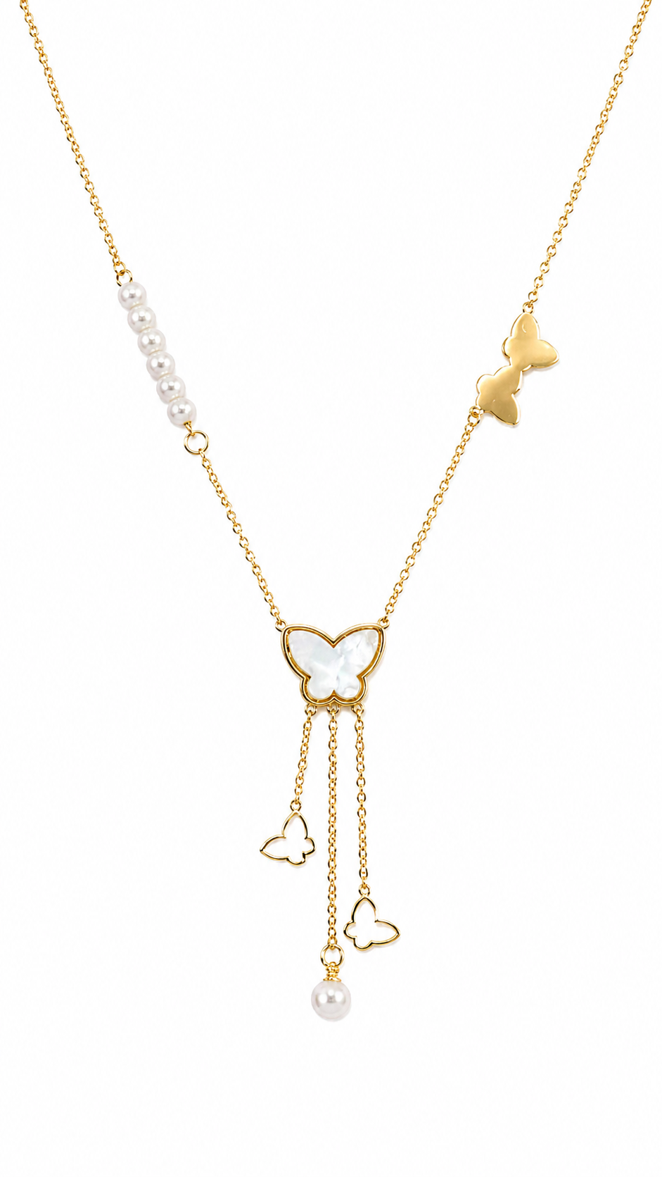Anti tarnished butterfly pendant necklace-chain