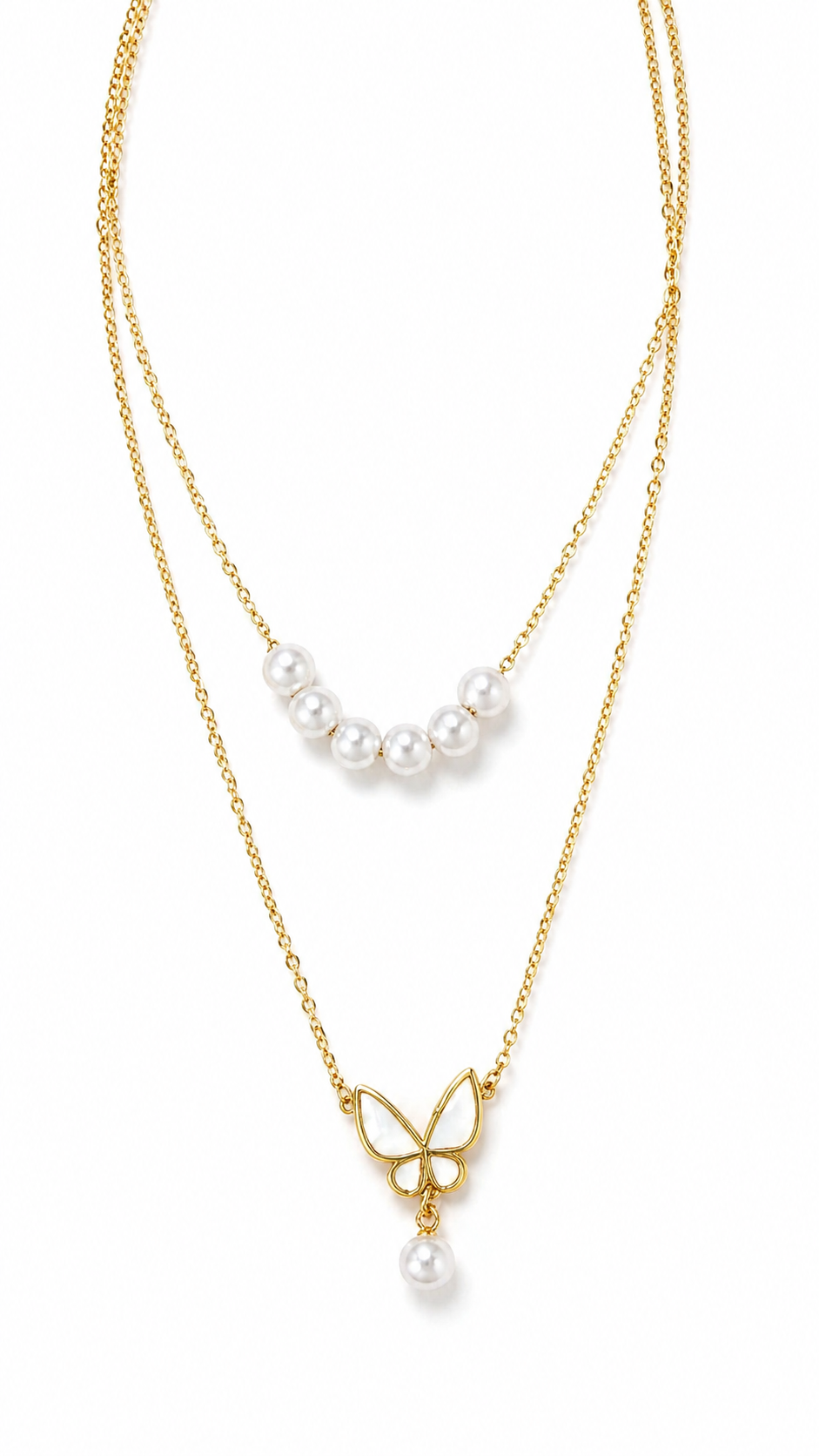 Anti tarnished 2 layer necklace-chain