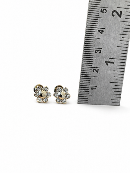 925 sterling silver flower stud earrings